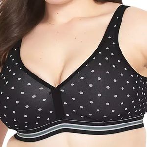 CACIQUE Women’s POLKA DOT COTTON UNLINED FULL COVERAGE NO WIRE BRA